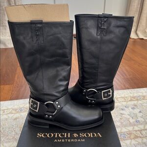 NIB Scotch & Soda Doris Leather Knee-High Boot Size 39